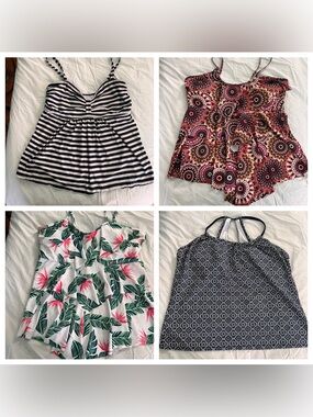 Bundle of 4 Women’s Tankini Swim Tops